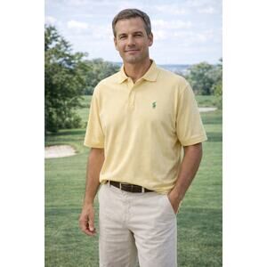 US Polo Assn Yellow Cotton Polo Shirt Mens XL Classic Logo Casual Golf